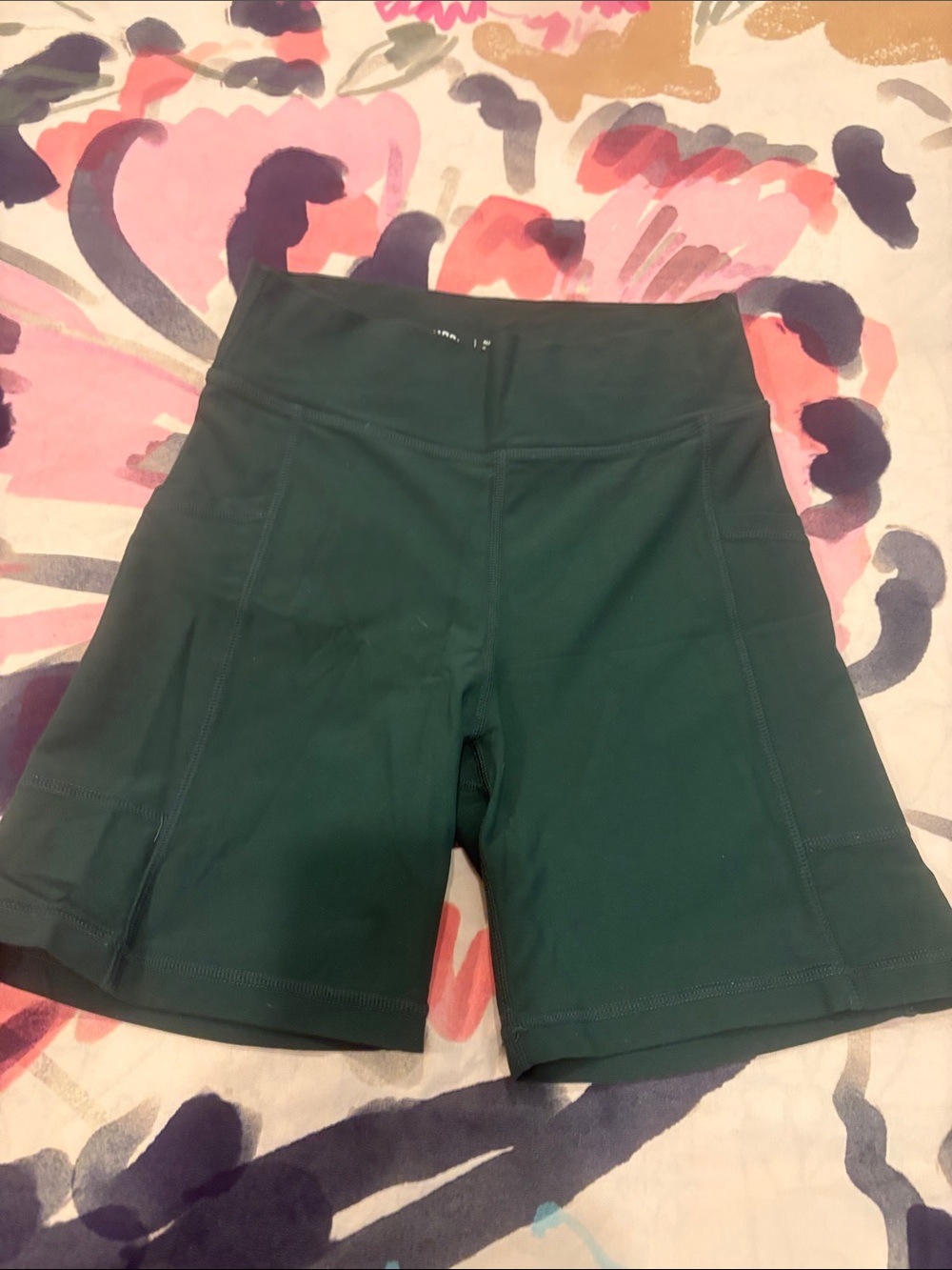 The Upside Dark Green High-Waist Bike Shorts